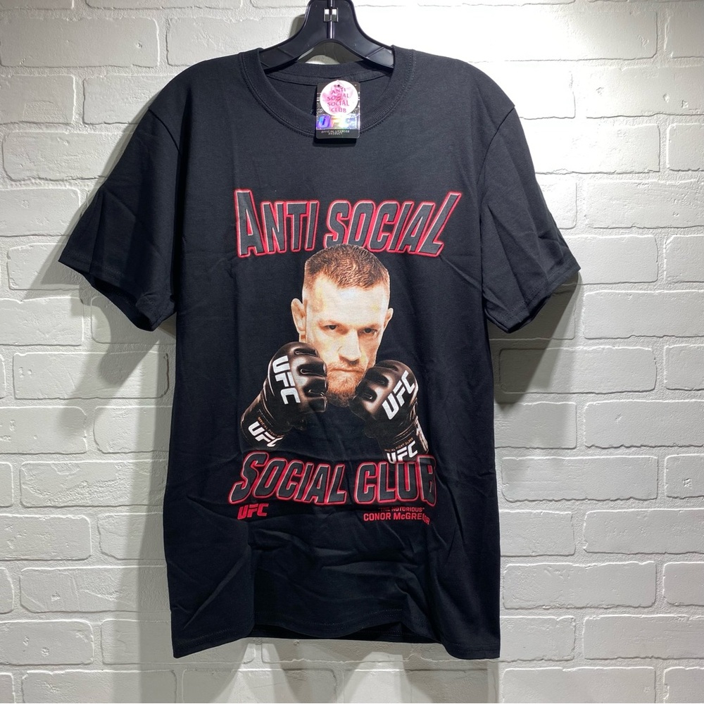 New - Anti Social Social Club -  McGregor Notorious Ufc Tee shirt - Black - SML
